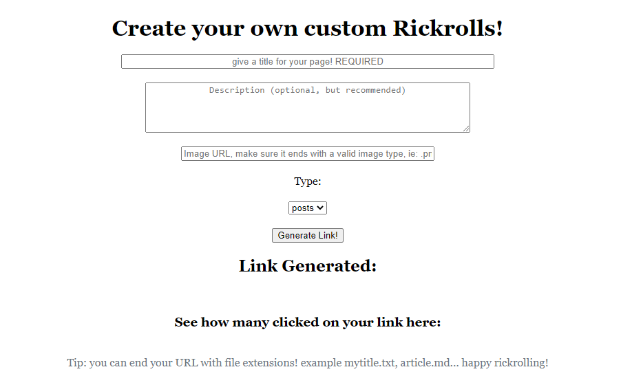 Rickroll Generator