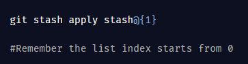Git stash pop command example